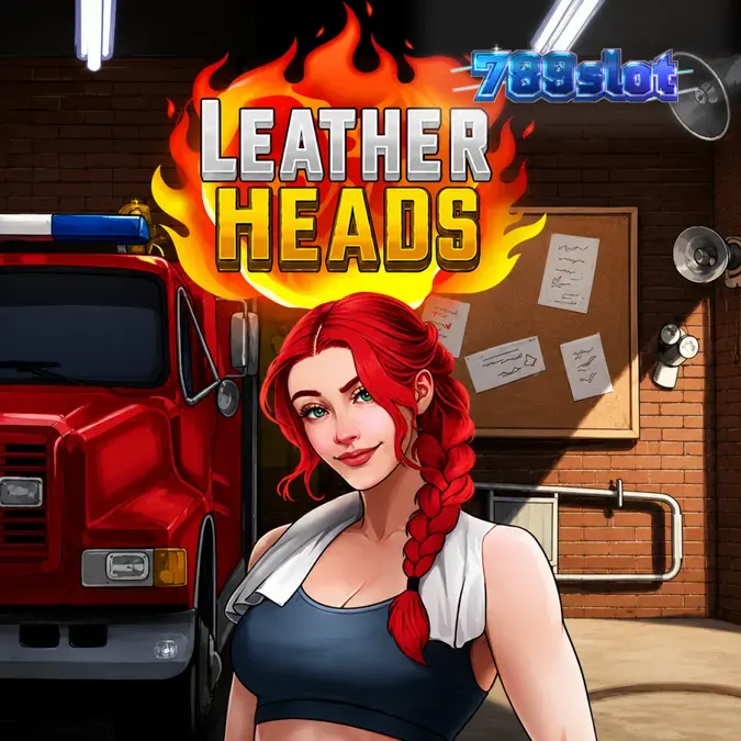 Isang masiglang eksena mula sa Leatherheads slot na nagpapakita ng fire station theme at expanding wilds.